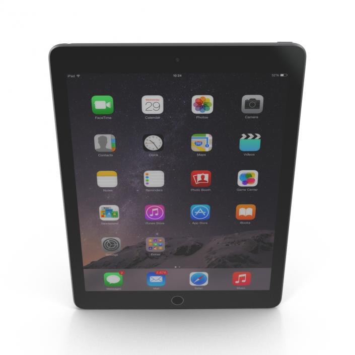 3D iPad Air 2 Space Gray 2 model