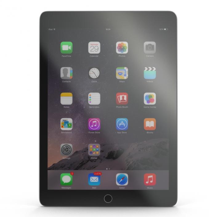 3D iPad Air 2 Space Gray 2 model