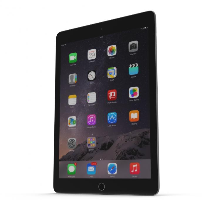 3D iPad Air 2 Space Gray 2 model