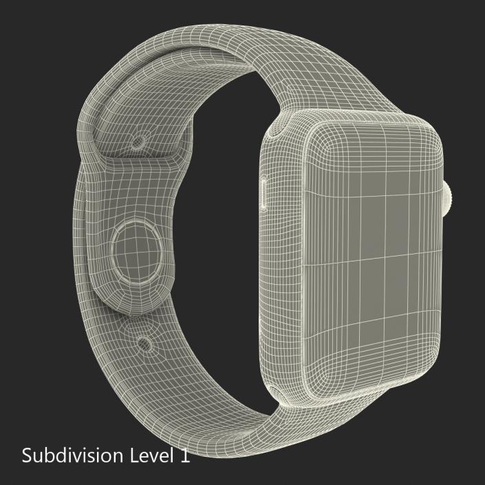 3D Apple Watch Sport Band White Fluoroelastomer 2