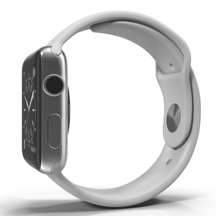 3D Apple Watch Sport Band White Fluoroelastomer 2