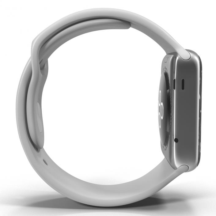 3D Apple Watch Sport Band White Fluoroelastomer 2