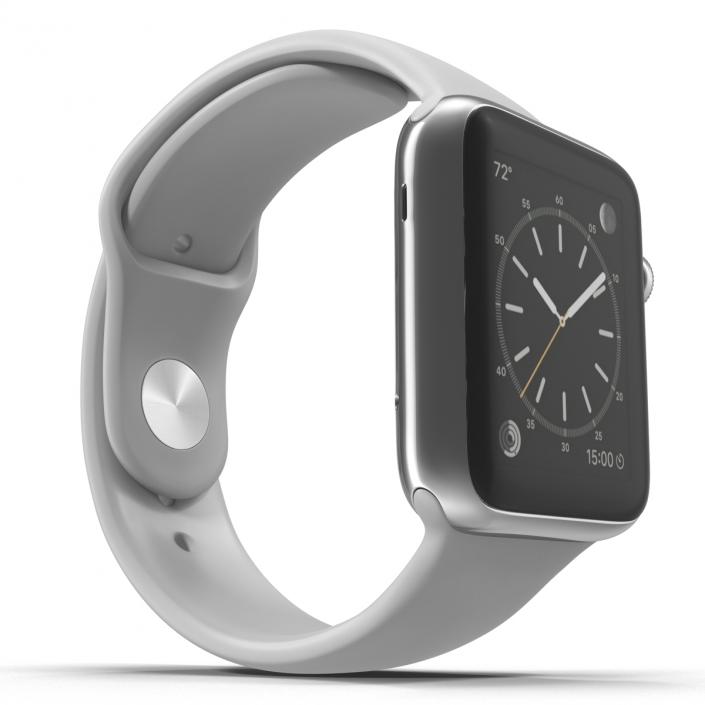 3D Apple Watch Sport Band White Fluoroelastomer 2