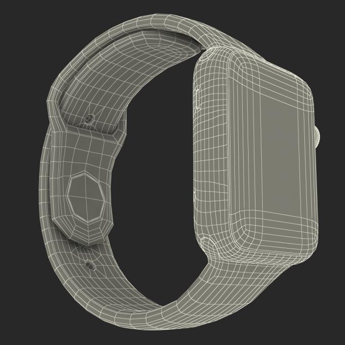 3D Apple Watch Sport Band White Fluoroelastomer 2