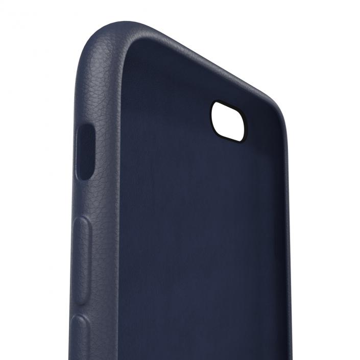 3D iPhone 6 Plus Leather Case Blue