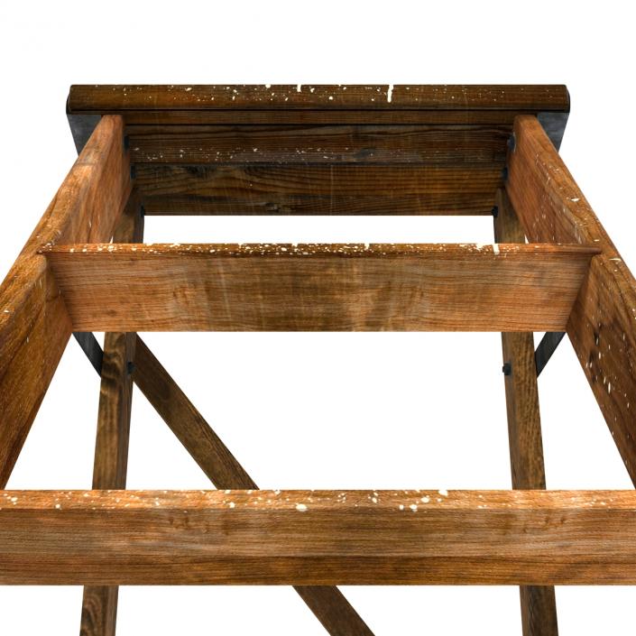 Old Wooden Step Ladder 3D