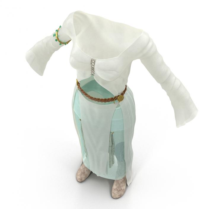 3D Female Medieval Clothes model