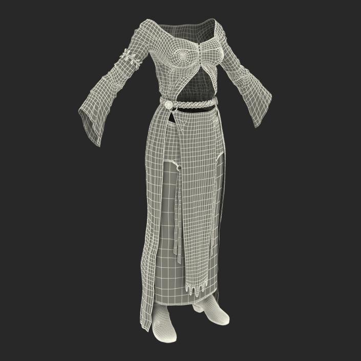 3D Female Medieval Clothes model