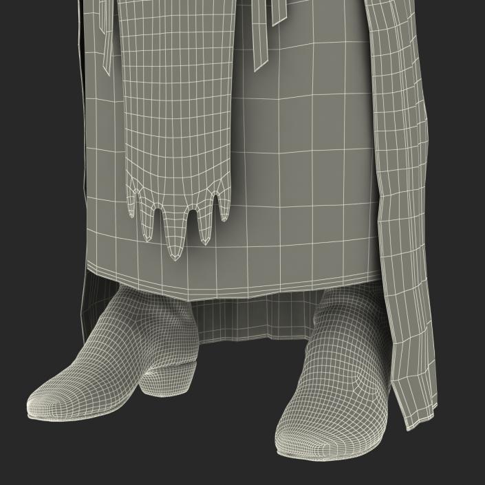 3D Female Medieval Clothes model