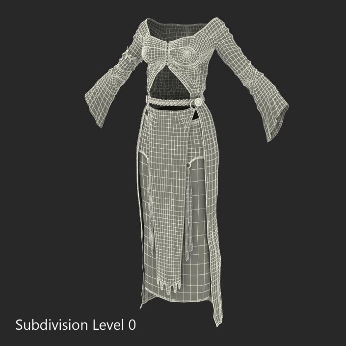 3D model Female Medieval Clothes 2