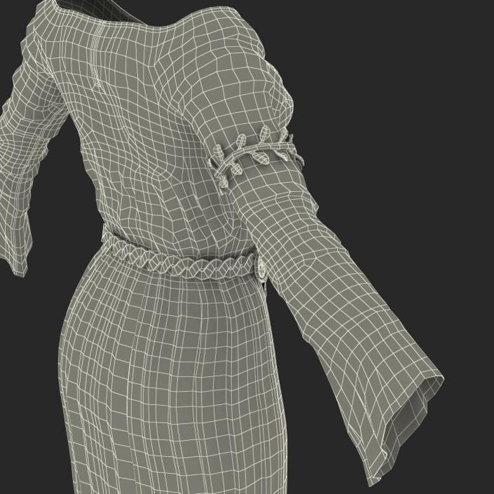 3D model Female Medieval Clothes 2