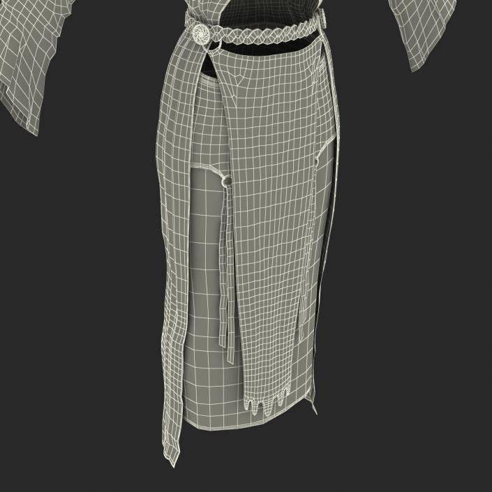 3D model Female Medieval Clothes 2