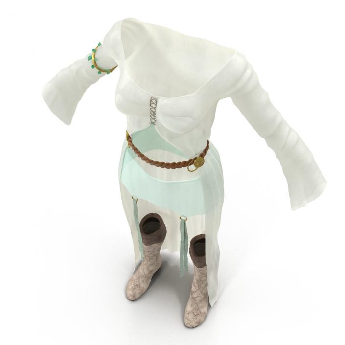 3D model Female Medieval Clothes 3