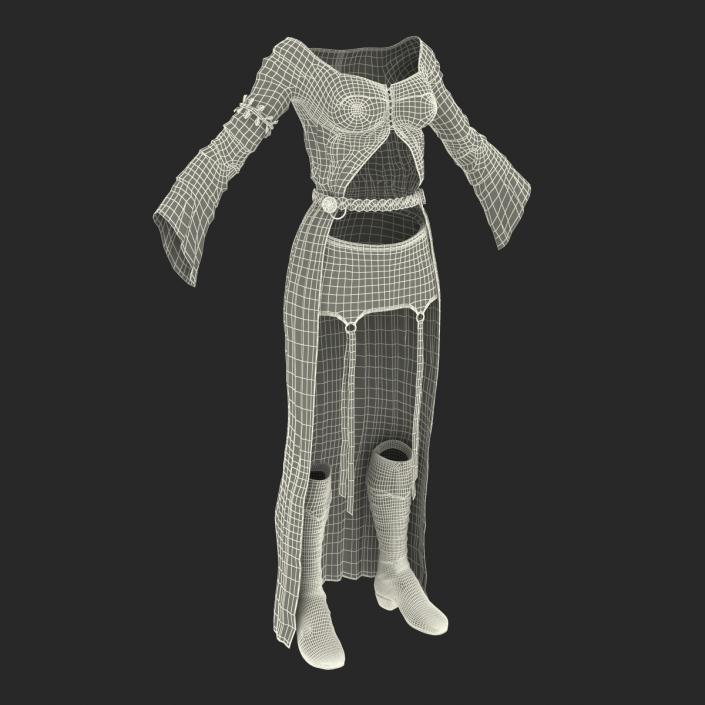 3D model Female Medieval Clothes 3