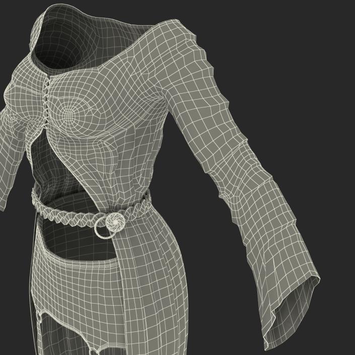 3D model Female Medieval Clothes 3