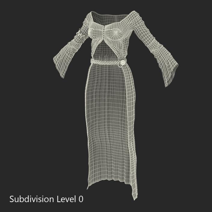 3D model Female Medieval Clothes 5