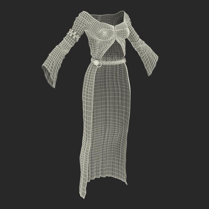 3D model Female Medieval Clothes 5