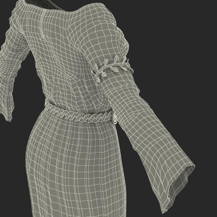 3D model Female Medieval Clothes 5