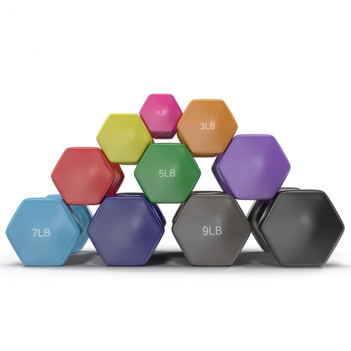 3D model Dumbbell Weights Set