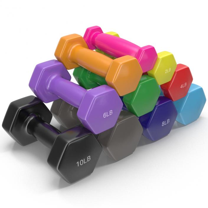 3D model Dumbbell Weights Set