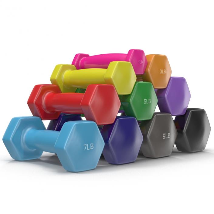 3D model Dumbbell Weights Set