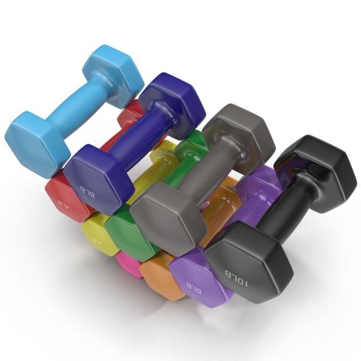 3D model Dumbbell Weights Set