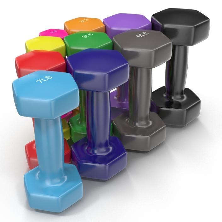 3D model Dumbbell Weights Set