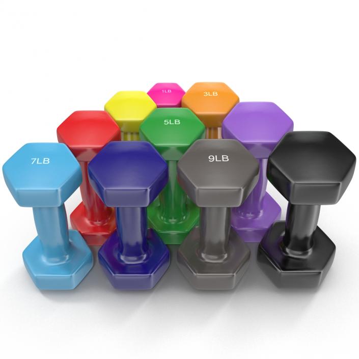 3D model Dumbbell Weights Set