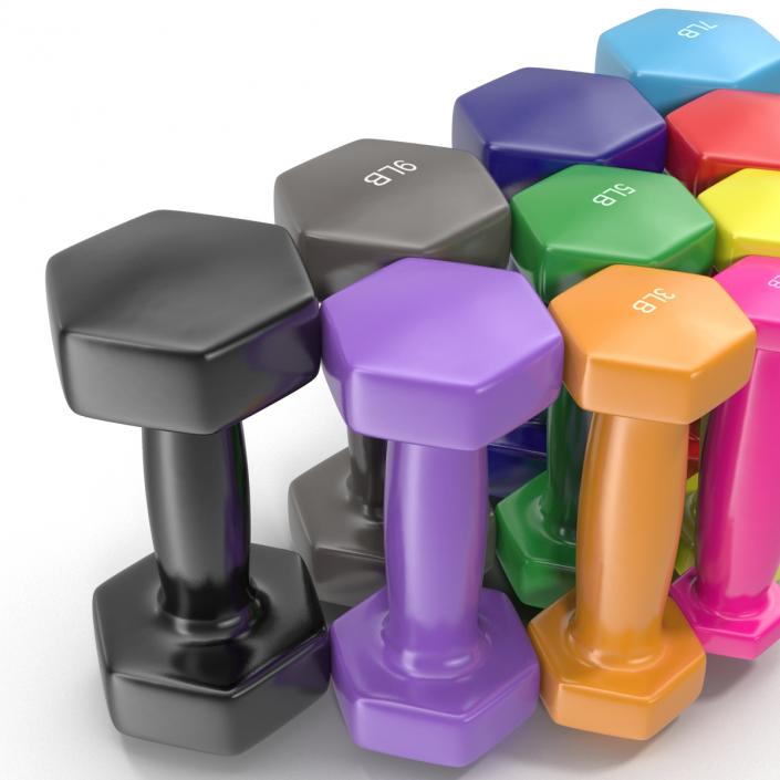 3D model Dumbbell Weights Set