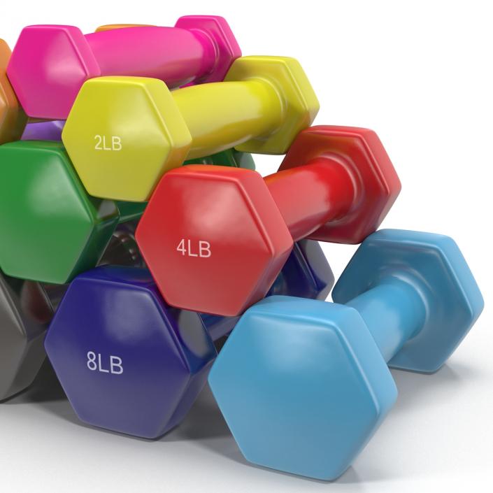 3D model Dumbbell Weights Set