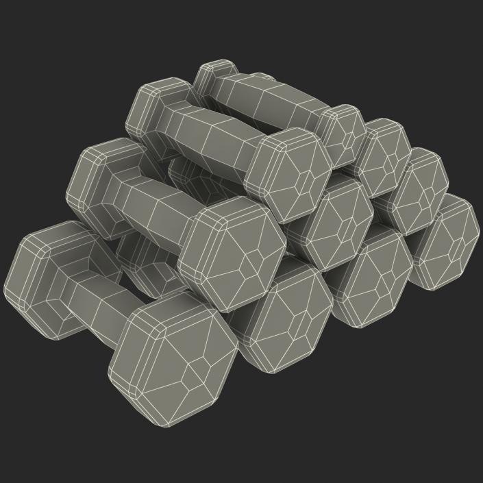 3D model Dumbbell Weights Set