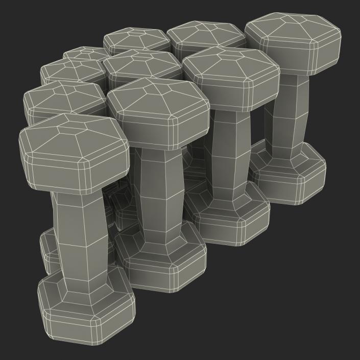 3D model Dumbbell Weights Set