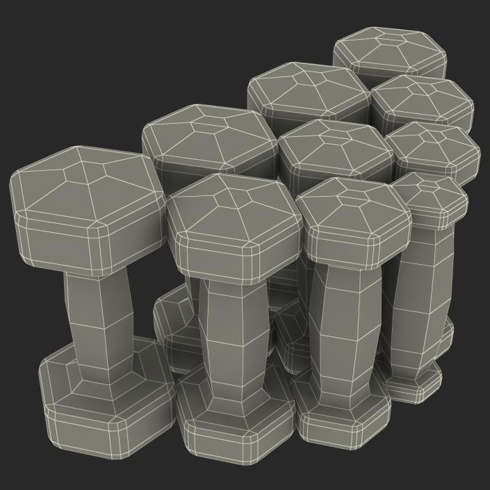 3D model Dumbbell Weights Set