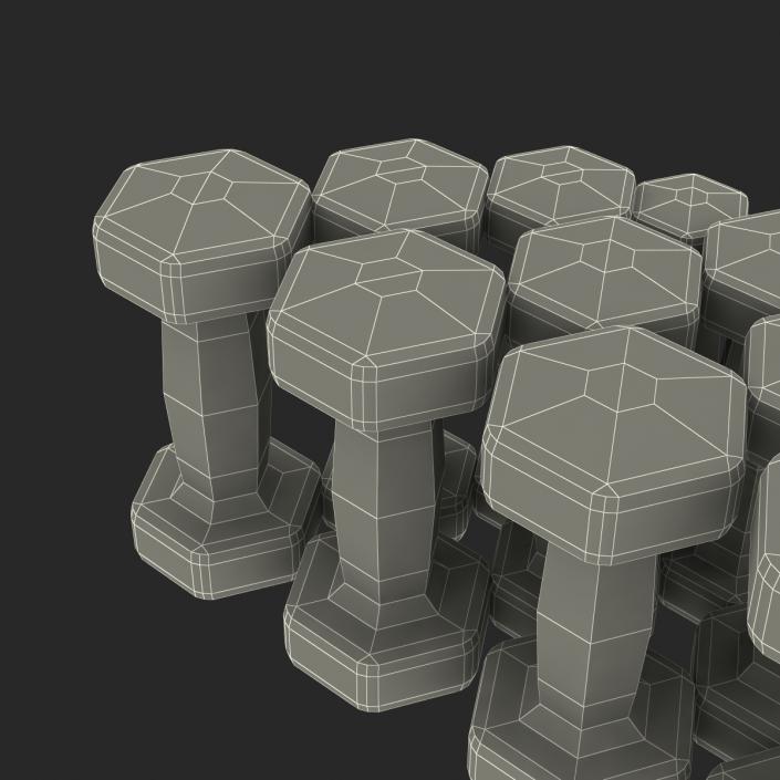 3D model Dumbbell Weights Set