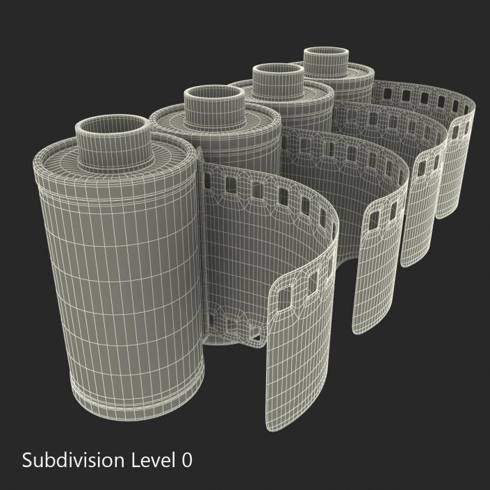 35mm Film Roll Green Set 3D model