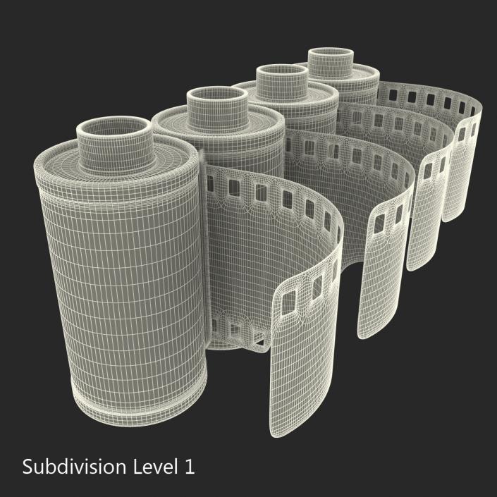 35mm Film Roll Green Set 3D model