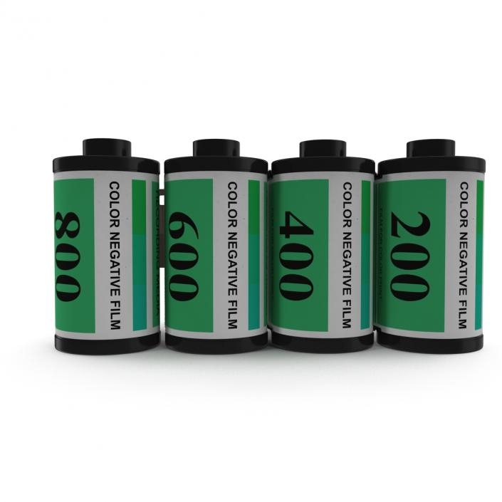 35mm Film Roll Green Set 3D model