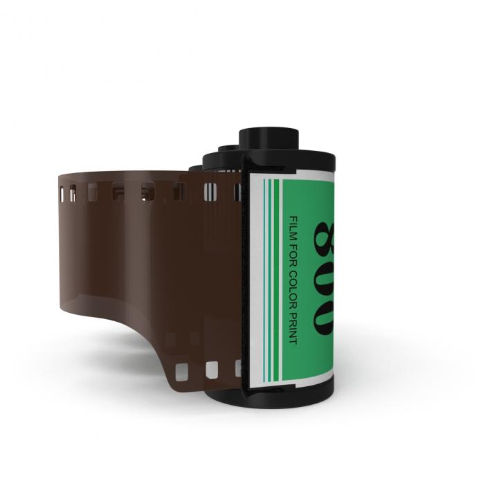 35mm Film Roll Green Set 3D model