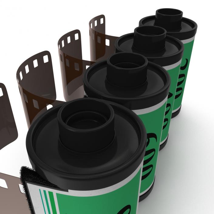 35mm Film Roll Green Set 3D model