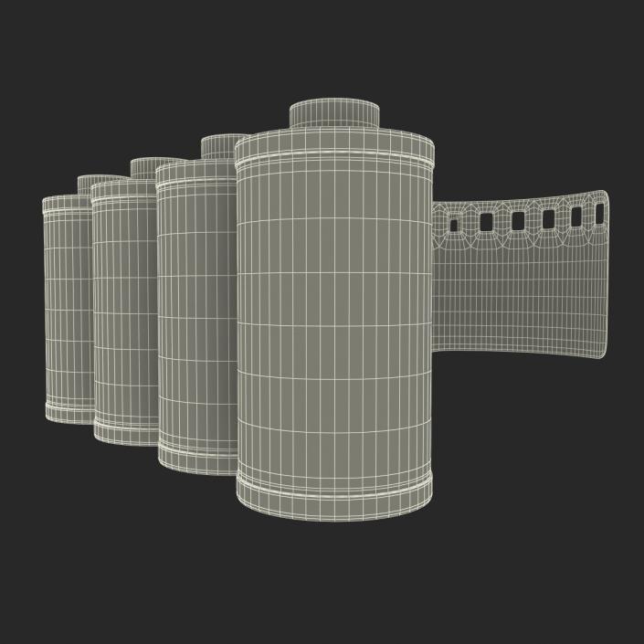 35mm Film Roll Green Set 3D model