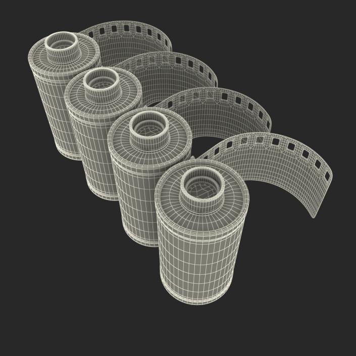 35mm Film Roll Green Set 3D model