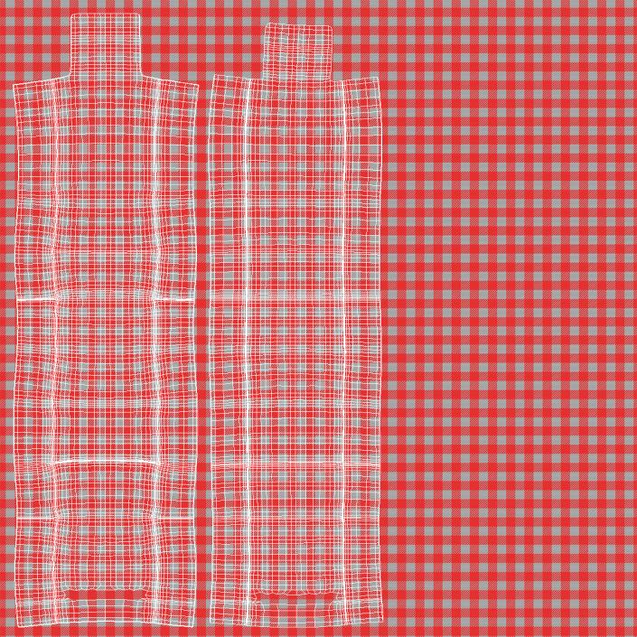 3D model Picnic Blanket Red Folded