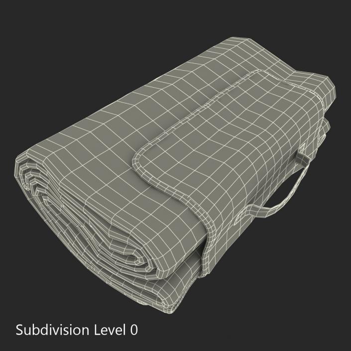 3D model Picnic Blanket Red Folded