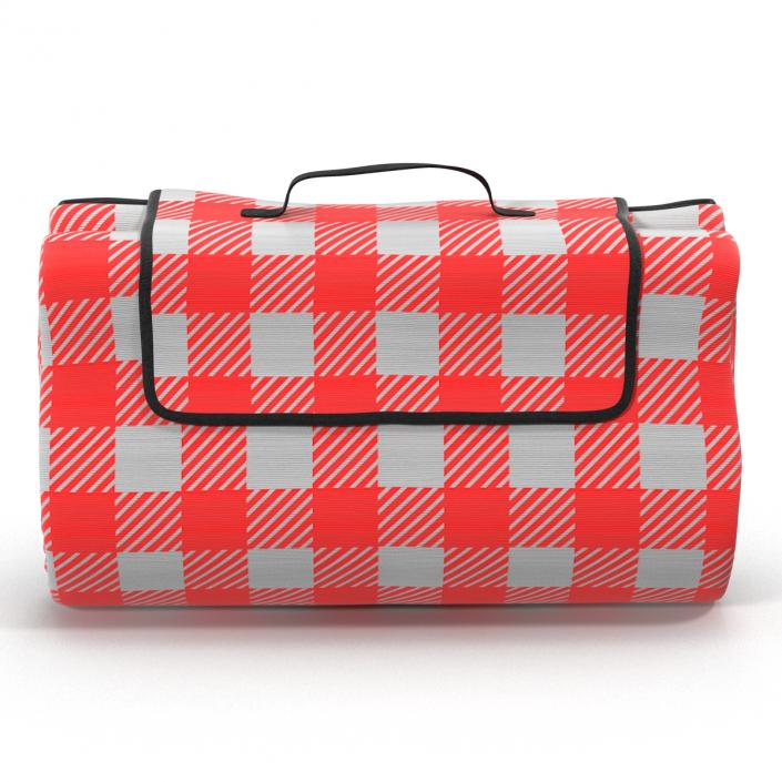 3D model Picnic Blanket Red Folded