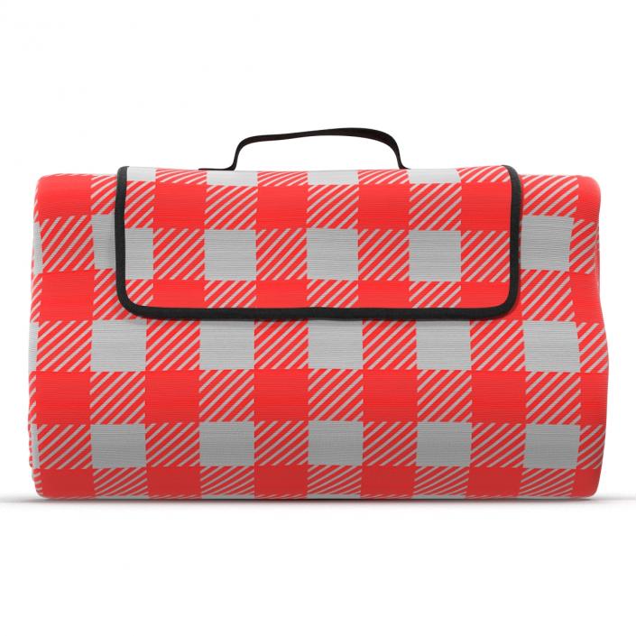 3D model Picnic Blanket Red Folded