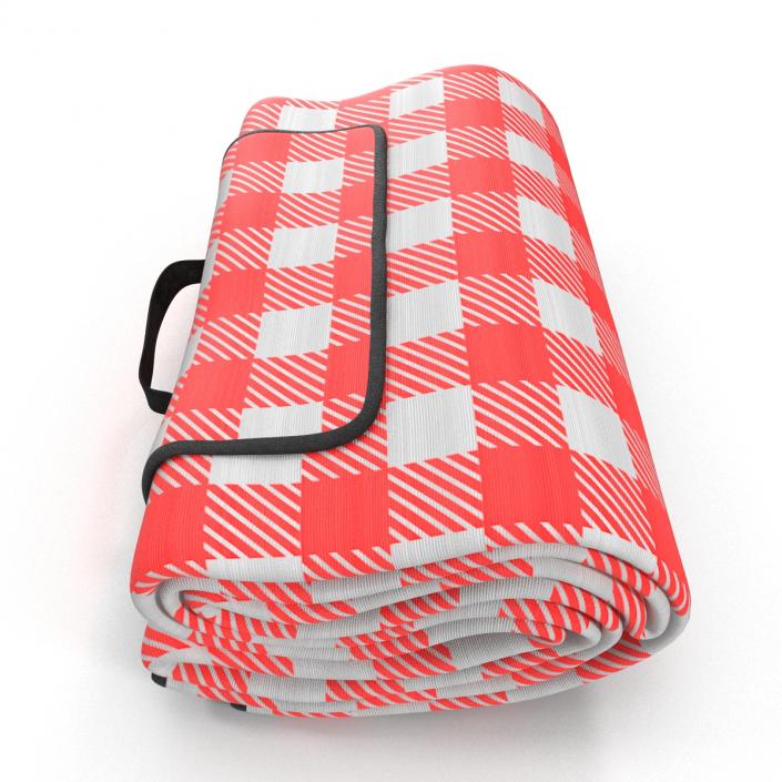 3D model Picnic Blanket Red Folded