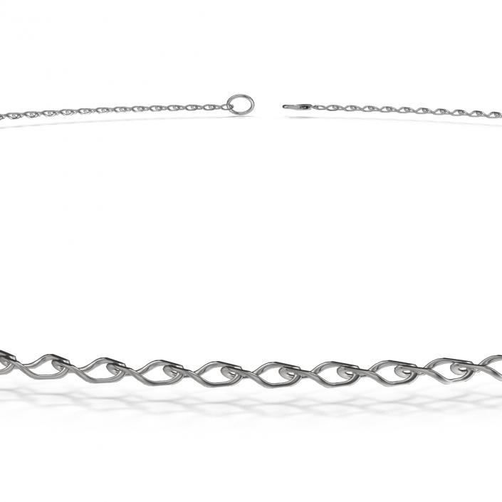 3D White Gold Chain