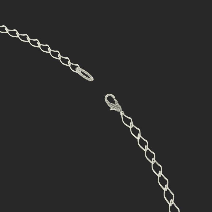 3D White Gold Chain