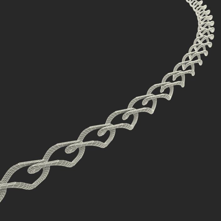 3D White Gold Chain