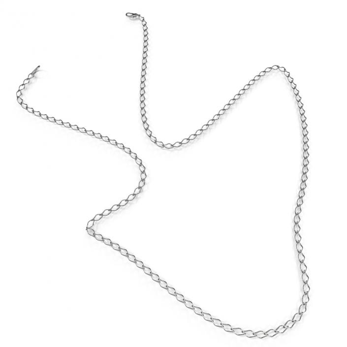 3D White Gold Chain Rigged model